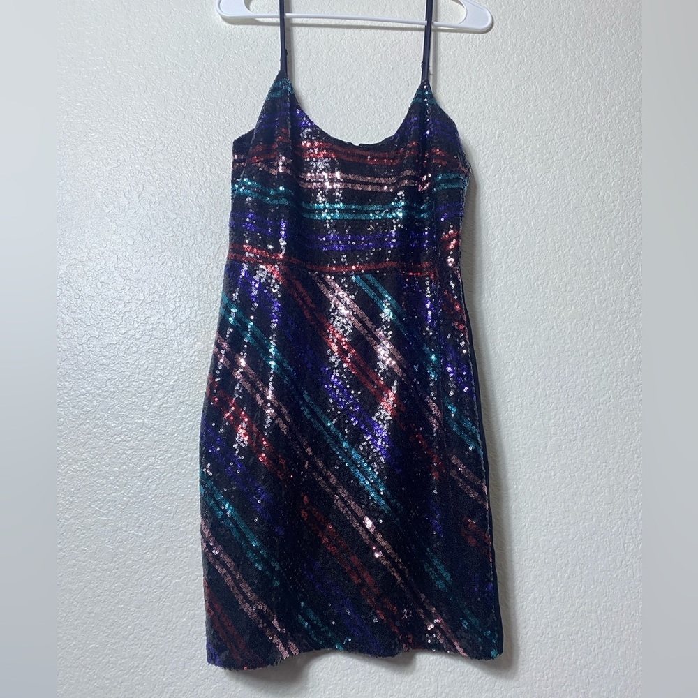 Nwt Parker Devlin Black Multicolored Sequin Mini … - image 3